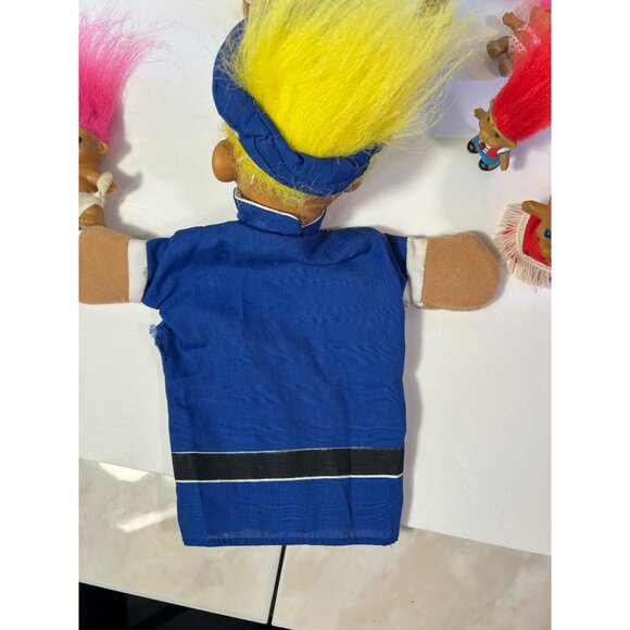 Vintage Assorted Troll Dolls Lot With Police Officer Hand Puppet & Colorful Hair - Picture 3 of 11